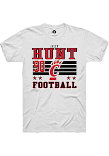 Jalen Hunt Cincinnati Bearcats White Football NIL Striped Short Sleeve Player T Shirt