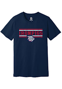 Summit Sportswear Lehigh Valley Ironpigs Navy Blue Double Bars Short Sleeve T Shirt
