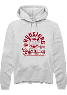 Summit Sportswear Indiana Hoosiers Mens White Vintage 2025 National Champions Long Sleeve Hoodie