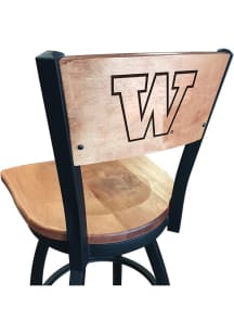 Brown Washington Huskies Maple Seat Maple Back Swivel Pub Stool
