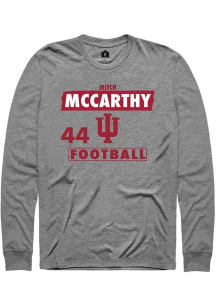 Mitch McCarthy Mens Grey Indiana Hoosiers NIL Striped Long Sleeve Player T Shirt