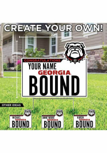 Georgia Bulldogs Personalized School Bound Yard Sign - White