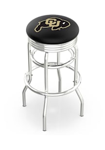 Colorado Buffaloes Double-Ring Swivel Chrome Pub Stool - Black