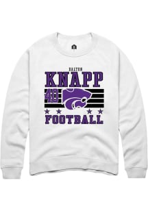 Dalton Knapp Rally Mens White K-State Wildcats NIL Striped Player Crew