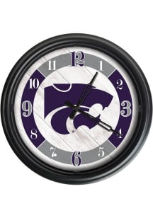 Black K-State Wildcats Outdoor LED Wall Clock