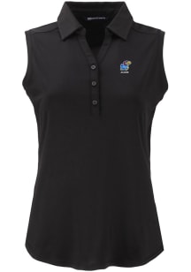 Cutter and Buck Kansas Jayhawks Womens Black Alumni Forge Eco Polo Shirt