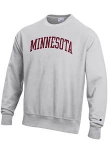 Mens Minnesota Golden Gophers Ash Champion Reverse Weave Crew Sweatshirt