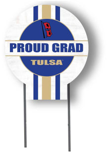 White Tulsa Golden Hurricane Grad graduation graphic Yard Sign