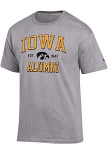 Iowa Hawkeyes Grey Champion Est Alumni Jersey Short Sleeve T Shirt