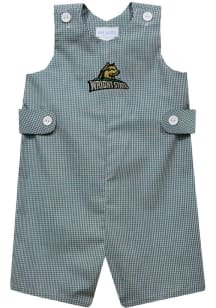 Vive La Fete Wright State Raiders Baby Green Gingham Overalls