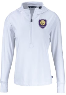 Cutter and Buck Orlando City SC Womens White Daybreak Hood Qtr Zip