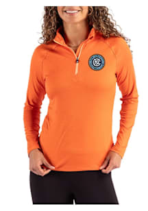 Cutter and Buck New York City FC Womens Orange Coastline Qtr Zip