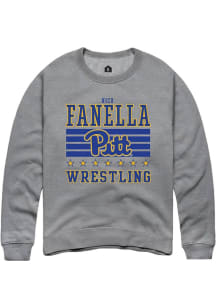 Nico Fanella Rally Mens Grey Pitt Panthers NIL Striped Player Crew