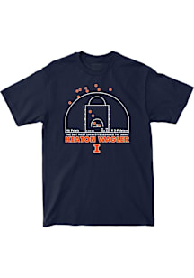 Keaton Wagler Illinois Fighting Illini Navy Blue Scoring Record Short Sleeve Player T Shirt