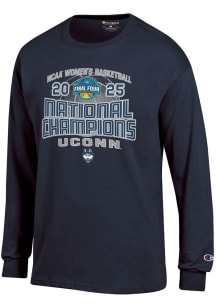 Champion UConn Huskies Navy Blue 2025 National Champions Jersey Long Sleeve T Shirt