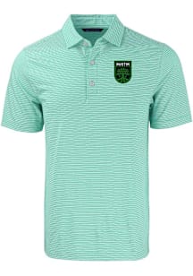 Cutter and Buck Austin FC Mens Green Forge Double Stripe Short Sleeve Polo