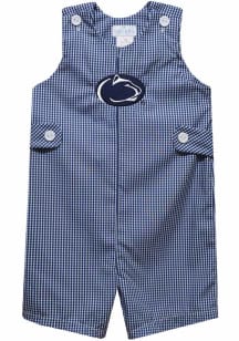 Baby Penn State Nittany Lions Navy Blue Vive La Fete Gingham Overalls