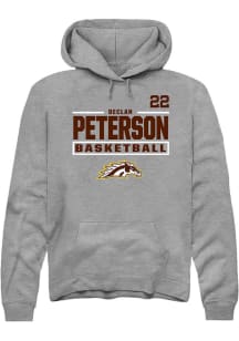 Declan Peterson Rally Mens Grey Western Michigan Broncos NIL Stacked Box Player Hood