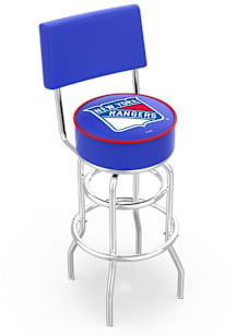 New York Rangers Double-Ring Swivel with Back Pub Stool - Black