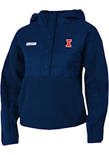 Columbia Illinois Fighting Illini Womens Navy Blue Cloud Point Fleece Light Weight Jacket