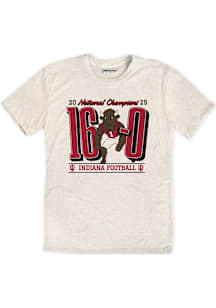 Indiana Hoosiers Natural 2025 College Football National Champions 16-0 Bison Short Sleeve Fashion..