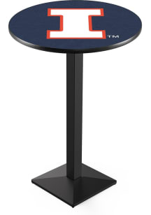 Black Illinois Fighting Illini Square Base Pub Table