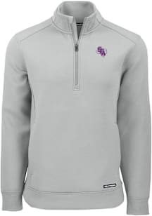 Cutter and Buck SFA Lumberjacks Mens Ash Roam Long Sleeve Qtr Zip Pullover