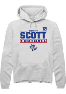 Dedaunte Scott Rally Mens White Tulsa Golden Hurricane NIL Stacked Box Player Hood