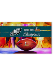 Philadelphia Eagles 2024 Super Bowl Champions Washable 36x62 Interior Rug - Midnight Green