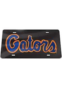Florida Gators Blue Color Logo Acrylic Black Car Accessory License Plate