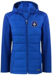 Cutter and Buck Montreal Impact Womens Blue Evoke Hood Heavy Weight Jacket