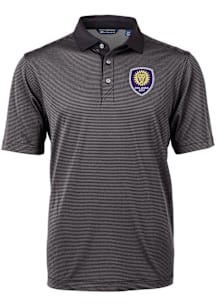 Cutter and Buck Orlando City SC Black Virtue Eco Pique Micro Stripe Big and Tall Polo