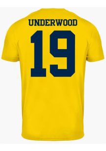 Bryce Underwood  Mens Yellow Michigan Wolverines Football Name And Number Player T Shirt