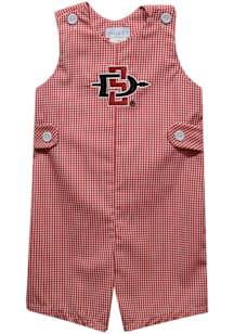 Vive La Fete San Diego State Aztecs Toddler Red Gingham Overalls