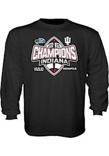 Blue 84 Indiana Hoosiers Youth Black 2025 Big Ten Football Champions Long Sleeve T-Shirt