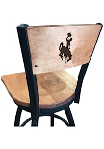Wyoming Cowboys Maple Seat Maple Back Swivel Pub Stool - Brown