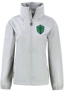 Cutter and Buck Seattle Sounders FC Womens Grey Charter Eco Light Weight Jacket
