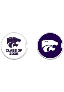 White K-State Wildcats Class of 2029 Set of 2 Car Coaster