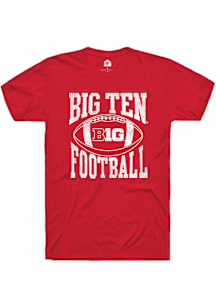 Rally Big Ten Red Football Arch Short Sleeve T Shirt