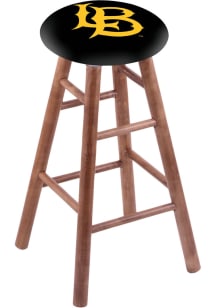 Cal State Long Beach Round Cushion Maple Pub Stool - Brown