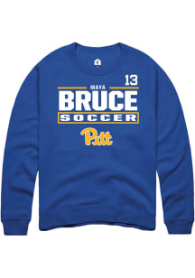 Maya Bruce Rally Mens Blue Pitt Panthers NIL Stacked Box Player Crew