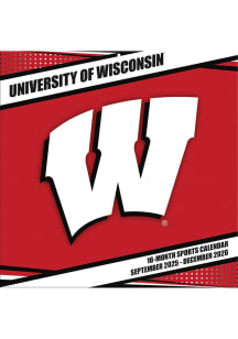 Black Wisconsin Badgers 2025 12x12 Calendar