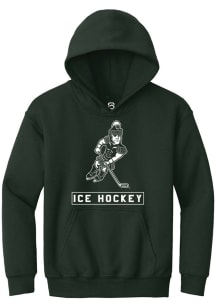 Youth Michigan State Spartans Green Summit Sportswear Sparty Playing Ice Hockey Long Sleeve Hooded..