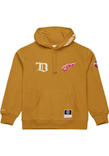 Mitchell and Ness Detroit Red Wings Mens Tan Dusted Ochre Collection Fashion Hood