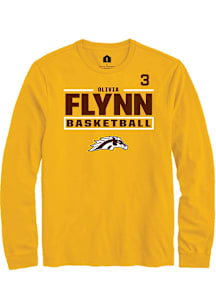 Olivia Flynn Western Michigan Broncos Gold NIL Stacked Box Long Sleeve Player T Shirt
