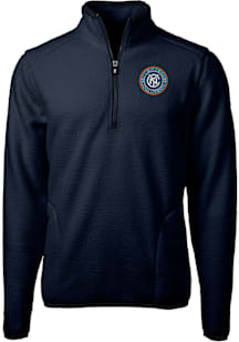 Cutter and Buck New York City FC Mens Navy Blue Cascade Sherpa Big and Tall Qtr Zip