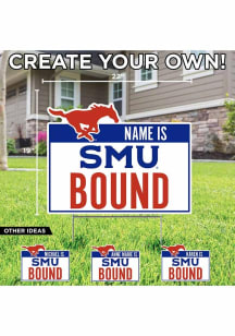 SMU Mustangs Personalized School Bound Yard Sign - White