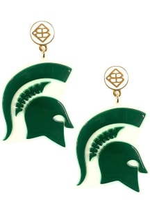 Logo Michigan State Spartans Womens Earrings - Green