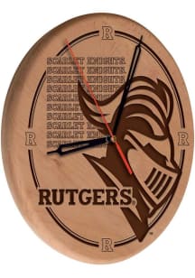Brown Rutgers Scarlet Knights Laser Engraved Wall Clock