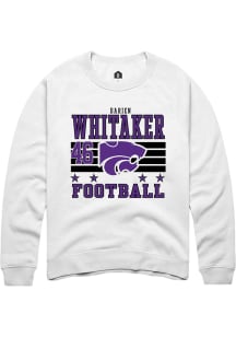 Darien Whitaker Rally Mens White K-State Wildcats NIL Striped Player Crew